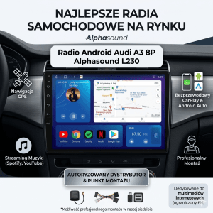 Radio Android Audi A3 8P Alphasound L230 zamontowane w samochodzie - sklep i montaż